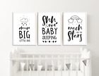 Black Nursery Prints Boys / Girls Bedroom Pictures Baby Room Decor Ideas Baby
