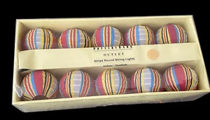 Pottery barn outlet round striped string lights indoor outdoor brand new￼ - Picture 1 of 11