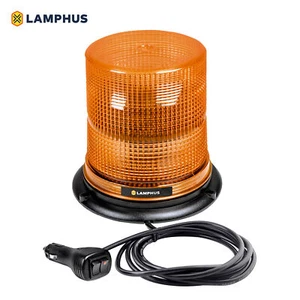 LAMPHUS 7" Amber Flashing LED Strobe Beacon Warning Light for Truck Vehicle - Picture 1 of 9