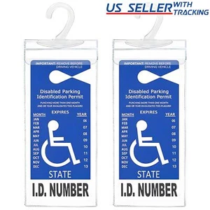 2x Handicap Parking Permit Placard Protector Cover Hanger Car Holder Hang Sleeve - Picture 1 of 5