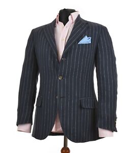 POLO RALPH LAUREN Men's Linen Wool Suit Blazer Jacket Striped Italy 48EU 38US