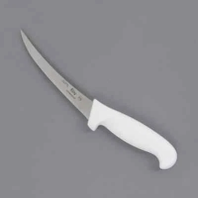 Cuchillo deshuesador rígido curvo Choice de 6" con mango blanco Foto 1 de 2