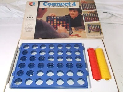 Connect 4 Vintage MB Games 1975 Version Box Complete 2 Player Vertical Strategy - Image 1 of 4