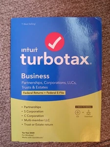 Intuit TurboTax Business 2020 Partnership Corporations LLCs Trusts & Estates - Photo 1/2