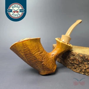 SU Pipes Golden Sandblasted Freehand Handmade Sandblasted Briar Pipe, New - Picture 1 of 12