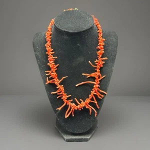 Collar rama coral rojo natural vintage - Imagen 1 de 7