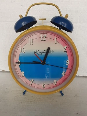 Vintage Oversize Big Alarm Clock Novelty Bell Design Kayline 80s 90s 30cm Tall  - Image 1 of 4