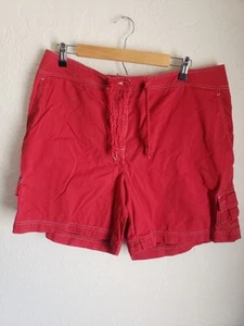 Lauren Ralph Lauren Red Cargo Style Shorts Size 16W 100% Cotton - Picture 1 of 16