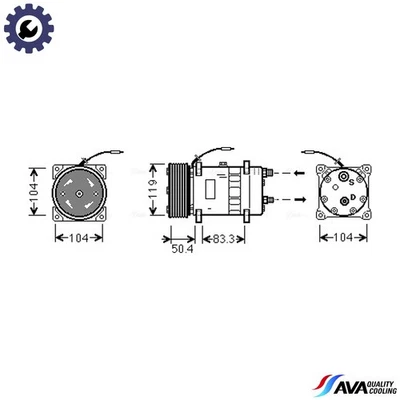 COMPRESSOR AIR CONDITIONING UVAK058 - Image 1 of 4