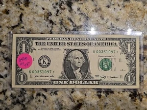 2009 Star Note Low Run Size + Total Printed 640k Dollar Bill $1 K00351097* - Picture 1 of 2