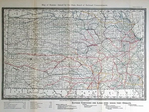 1888 KANSAS, SCARCE ANTIQUE RAILROAD COMMISSION MAP, RAND MCNALLY - Picture 1 of 5