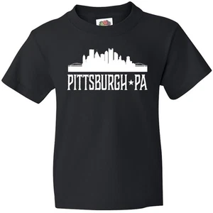 Inktastic Pittsburgh Pennsylvania Skyline PA Cities Youth T-Shirt Travel City - Picture 1 of 4