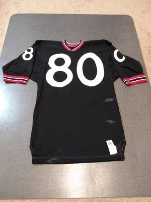 Camiseta de fútbol vintage de los años 70 con suministros deportivos usada en juegos de secundaria talla M Foto 1 de 4