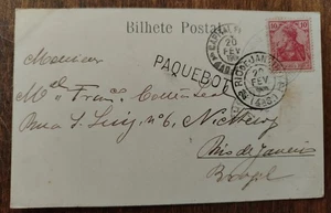 Germany genuine used cover seapost to Brazil - Picture 1 of 2