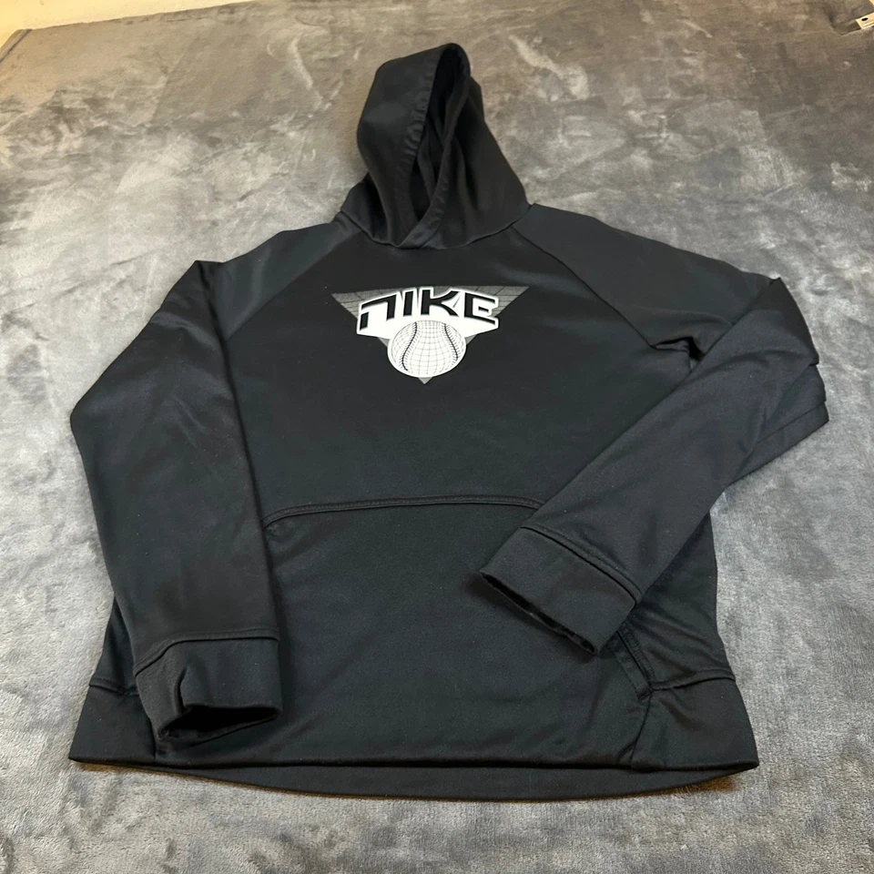 Nike Baseball Hoodie Pullover Sweatshirt Fleece Lined Black Youth Extra Large - Image 1 of 4