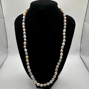 Bunte Süßwasser Birnen Halskette 925 gestempelt  - Bild 1 von 9