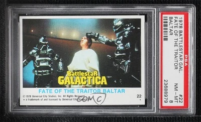 1978 Topps Battlestar Galactica Fate of the Traitor Baltar #22 PSA 8 0ts2 - Image 1 of 3