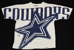 Vintage 1993 Dallas Cowboys Magic Johnson AOP NFL T Shirt Mens Size Large - Picture 1 of 12