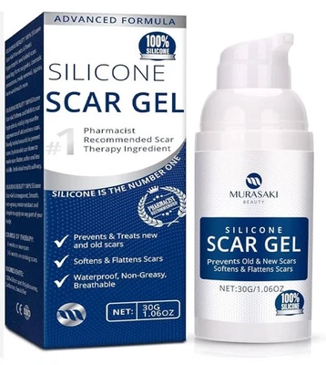 MURASAKI Advanced Formula Silicone Scar Gel Softens & Flattens Scars 30g NO BOX - Image 1 of 4