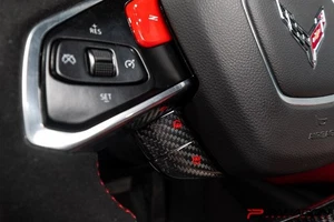 Carbon Fiber Volume Button Covers 4-PCS For 2020+ C8 Corvette Steering Wheel - Foto 1 di 9