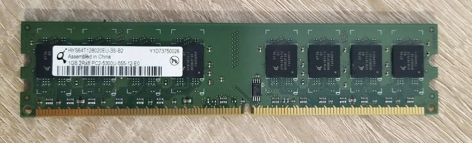 Qimonda HYS64T128020EU-3S-B2 DDR2-SDRAM PC2-5300U 1GB 667MHz CL5 - Bild 1 von 1