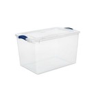 Latch Storage Box 66 Quart Clear Plastic Container Bins Totes 6 Pack Sterilite