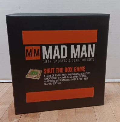 Wooden “Shut the Box” Dice Game – 4-Player Mayhem in a Square Frame - Image 1 of 4