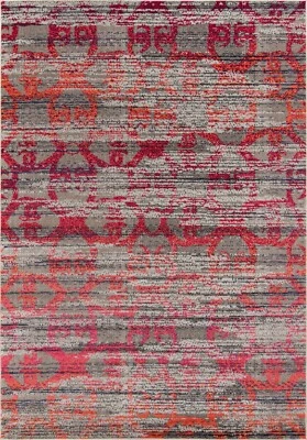 Momeni Casa Polypropylene With No Backing Orange Area Rug 5'3" X 7'6" - Image 1 of 4