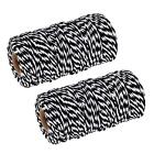 Twine Packing String Wrapping Cotton Twine 100M Black and White Rope,2pcs