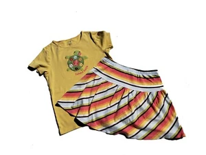 Gymboree Girls Size 8 Shirt Skirt Modesty Shorts Striped Aloha Sunshine Vintage - Picture 1 of 11