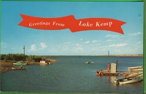 Vintage Texas TX Postcard Greetings from Lake Kemp W T Waggoner Estate  - Picture 1 of 4