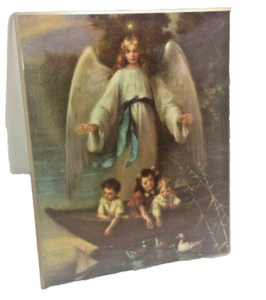 Guardian Angel Wood Wall Plaque Made in Italy - Picture 1 of 3