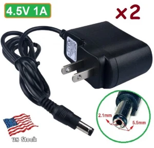 2-Pack AC/DC 4.5V 1A Power Supply Cord adapter 5.5x2.1mm - Picture 1 of 8