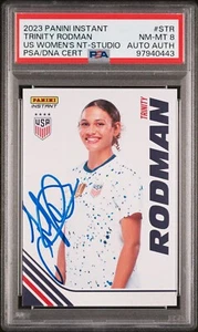 2023 Panini Instant Trinity Rodman USWNT Studio Signed Card Auto PSA NM-MT 8 - Picture 1 of 2