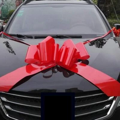 23" Red Car Pull Bow Giant -Butterly Ribbon Bow Strings Non Scratch Magnet We... - Изображение 1 из 3