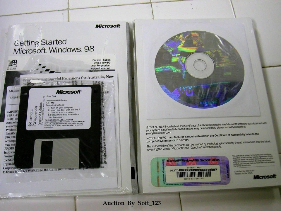 MICROSOFT WINDOWS 98 SE SECOND EDITION FULL OPERATING SYSTEM MS WIN 98SE =NEW= - Image 1 of 4