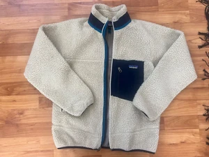 Patagonia Retro-X Fleece Jacket Deep Pile Sherpa Fleece Zip Size XS Beige - Picture 1 of 7