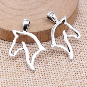 90 pz Ciondolo Testa di Cavallo Argento Tibetano 28x20 mm Gioielli Fai Da Te C15707 - Foto 1 di 3