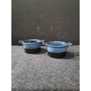 Juego de 2 vajilla de goteo azul Emeril Lagasse Ramekins gres le creuset - Imagen 1 de 3