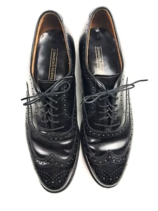 Johnson Murphy Black Wingtips Lace-ups, Polished Dress Shoes Size 10.5 US - Picture 1 of 9