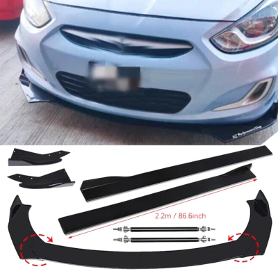 Front Bumper Lip Spoiler Splitter Glossy Black Extension For Hyundai Accent S - Image 1 of 4