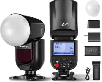 Neewer Z1-N TTL Round Head Flash Speedlite for Nikon with Magnetic Dome Diffuser - Image 1 of 2