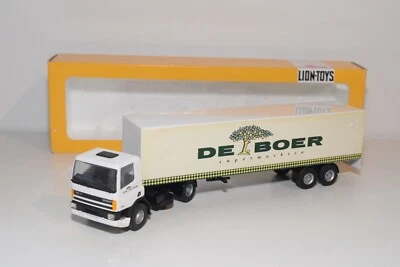 A58 1:50 LION CAR LION TOYS DAF 75 DE BOER SUPERMARKTEN TRUCK WITH TRAILER MIB - Image 1 of 4