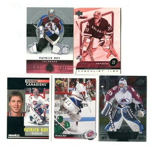 Patrick Roy 5 Hockey Trading Card Lot HOF CANADIENS COLORADO AVALANCHE (LOT 14) - Imagen 1 de 1