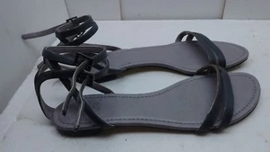 Vince Camuto Lamilla Women Gray Leather Ankle Straps Sandals Casual Shoes 11M 41 - Picture 1 of 8