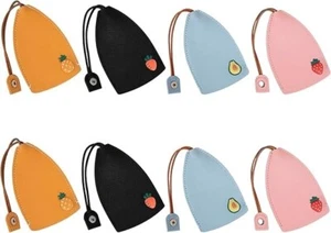 8Pcs Cute Key Fob Case, PU Leather Car Key Case Personalized Pull Out Key Bag Po - Picture 1 of 6