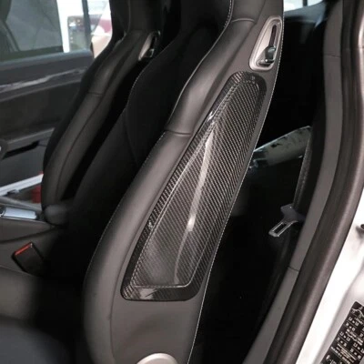 Fundas laterales de asiento interior de auto de fibra de carbono para Porsche 718 911 2013~21 Foto 1 de 4