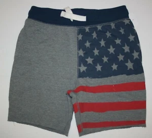 New OshKosh Boys 14 year Shorts USA Flag July 4th Knit Cotton Pull On Stars Stri - Picture 1 of 2