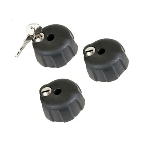 Drehknauf / Knebelmutter / Handrad M8 Mutter abschließbar - 3x Set mit Schloss - Bild 1 von 2