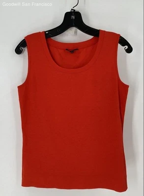 Camiseta sin mangas para mujer Lafayette 148 New York roja mezcla de algodón talla pequeña Foto 1 de 4